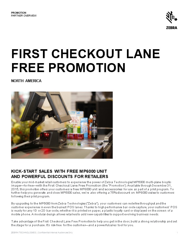 First Checkout Lane Free Promotion