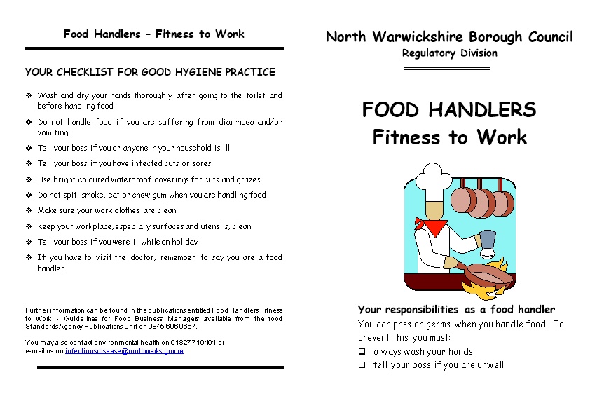 Food Handlers Fitness to Work