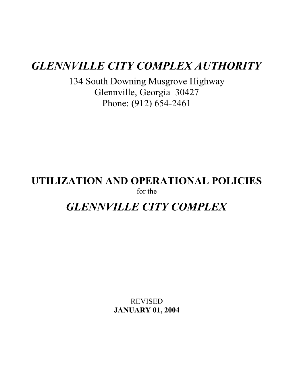 Glennville City Complex Authority