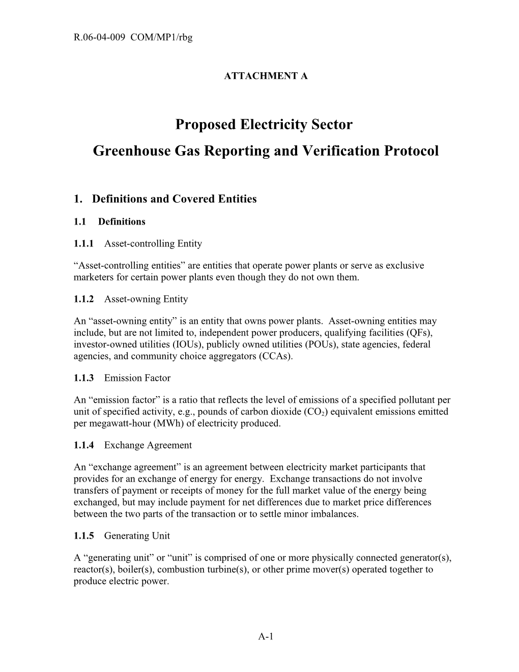 Greenhouse Gas Reporting and Verification Protocol