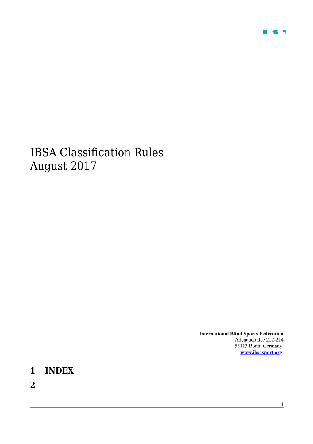 IBSA Classification Rules
