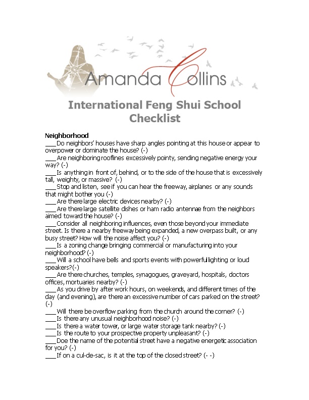 Internationalfengshuischool Checklist