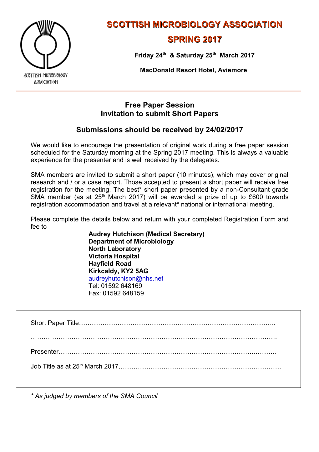 Invitation to Submit Short Papers