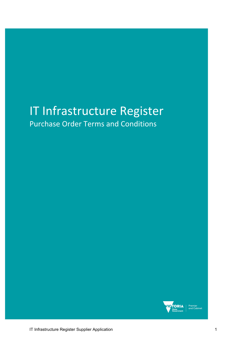 IT Infrastructure Register Supplier Application 1