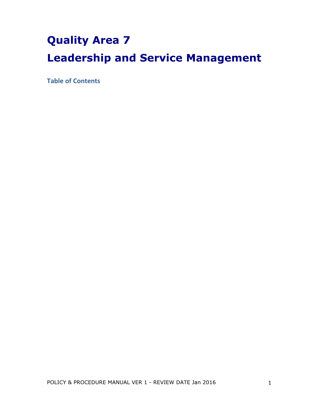 Leadership and Service Management