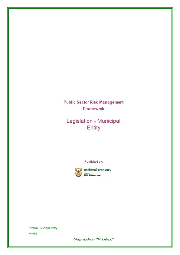 Legislation - Municipal Entity