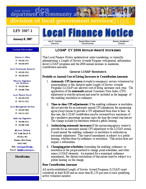 Local Finance Notice 2007-1January 8, 2007Page 1