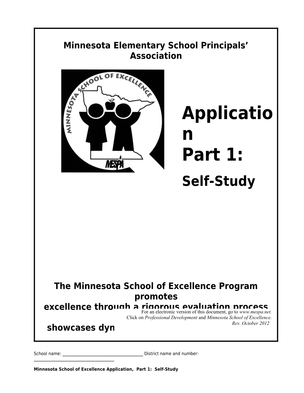 Minnesota School of Excellence Guidelines