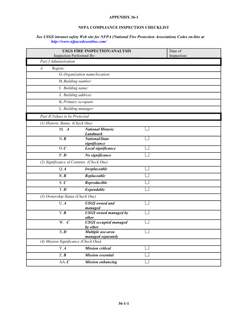 NFPA Compliance Inspection Checklist - DocsLib