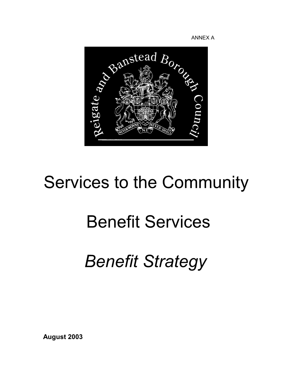 North Ayrshire Benefits Service Policy Document