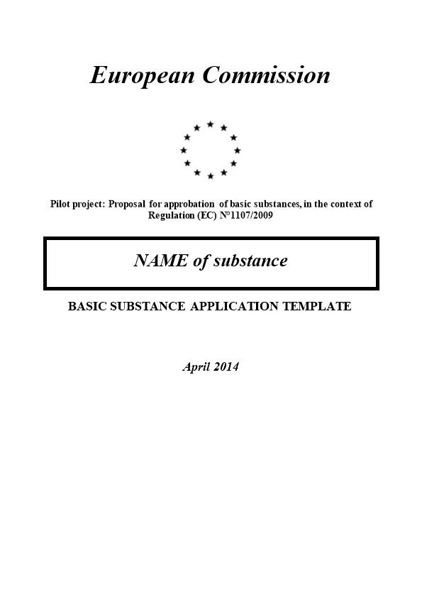 Pilot Project: Proposal for Approbation of Basic Substances, in the Context of Regulation