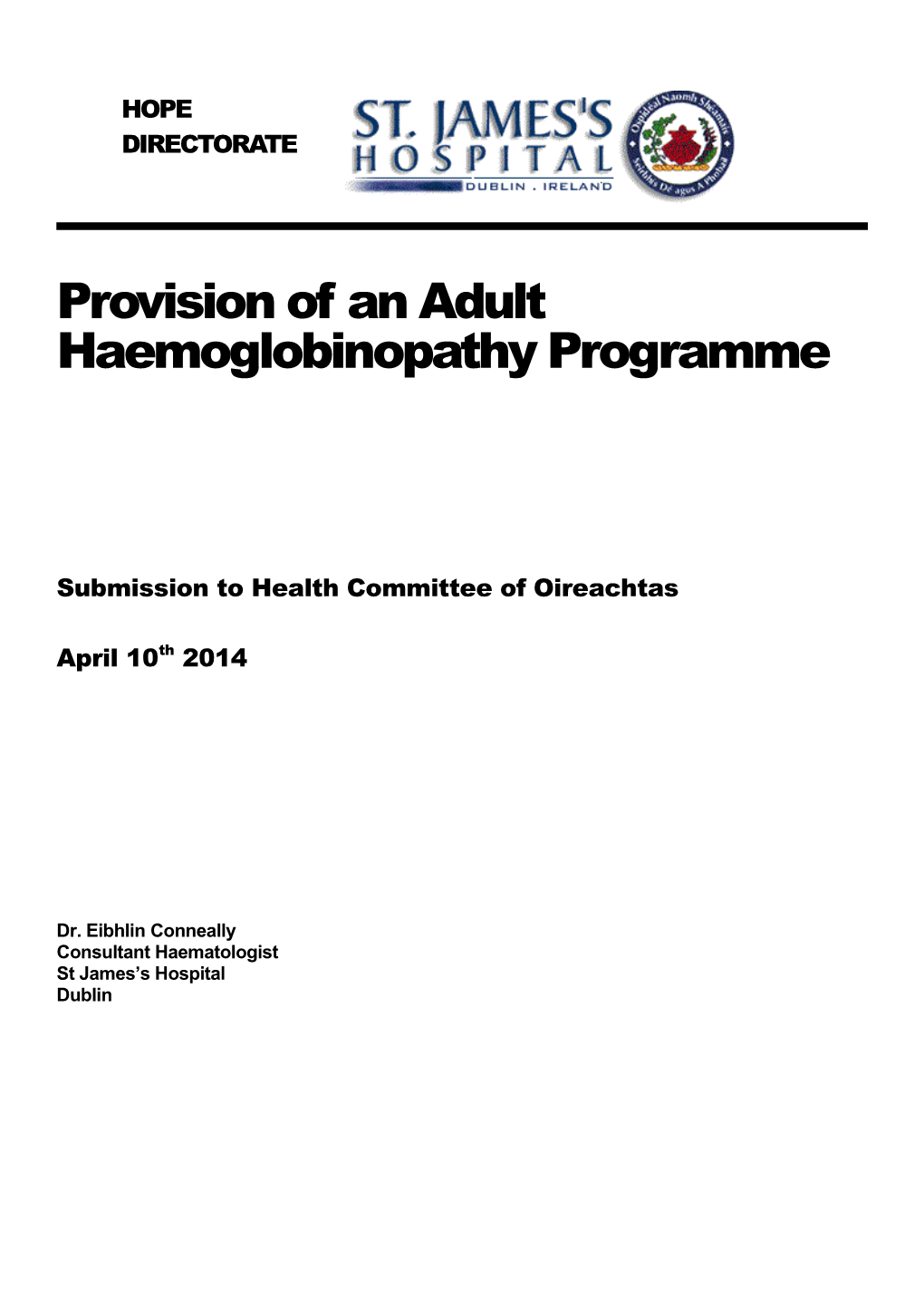 Provision of an Adult Haemoglobinopathy Programme