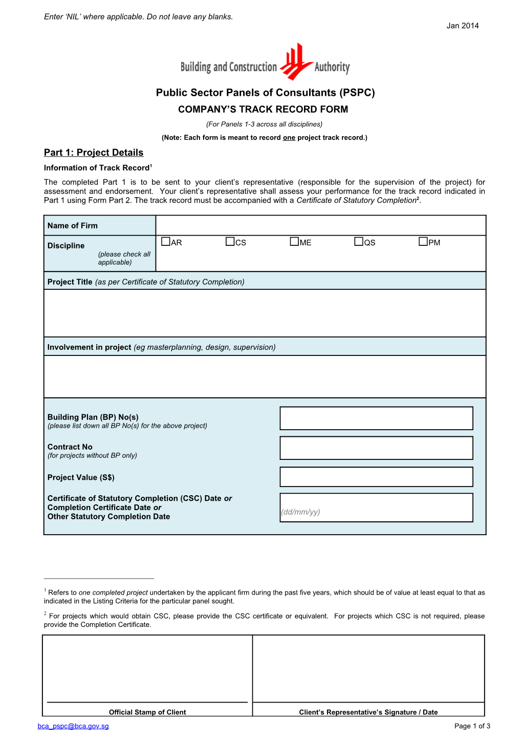 PSPC Company Track Record