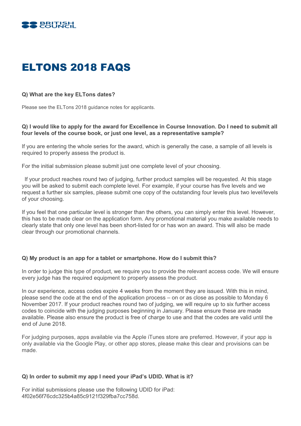 Q) What Are the Key Eltons Dates?