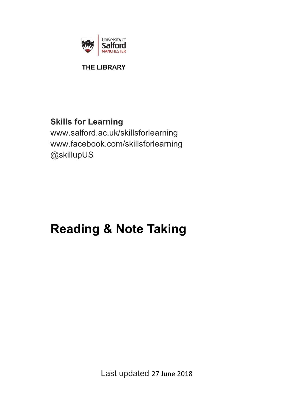 Reading & Note Taking