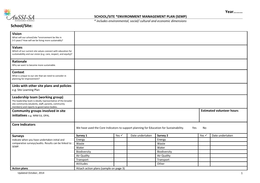 School Environmental Management Plan