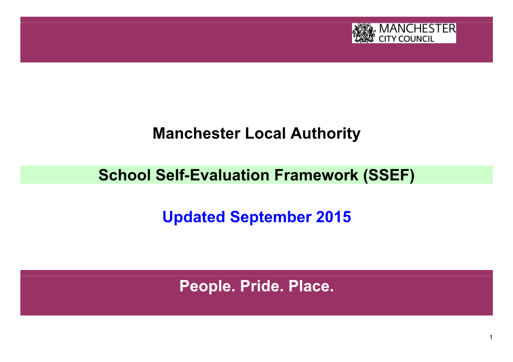 School Self-Evaluation Framework (SSEF)