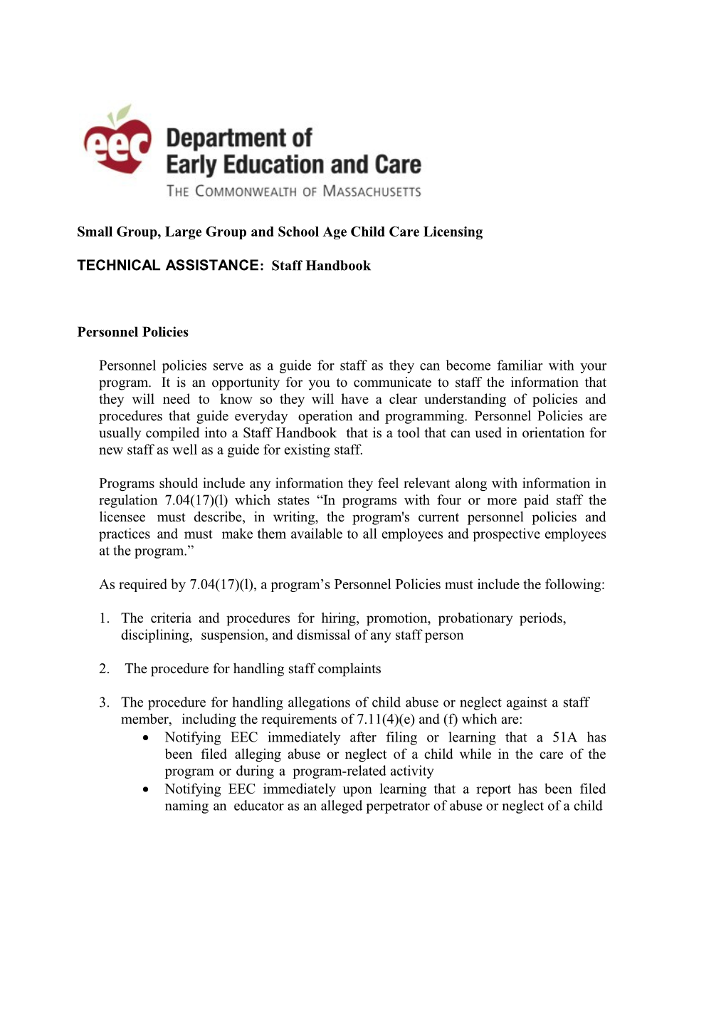 Smallgroup,Large Group Andschoolage Childcare Licensing