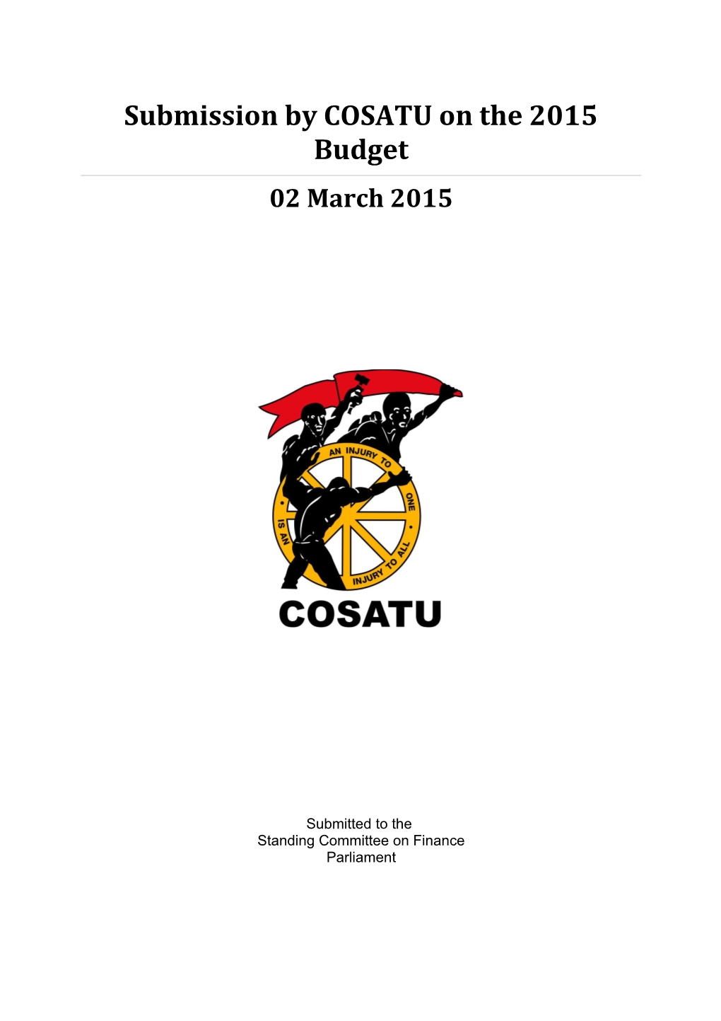 Submission by COSATU on the 2015 Budget