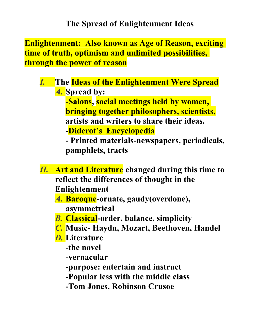 The Spread of Enlightenment Ideas