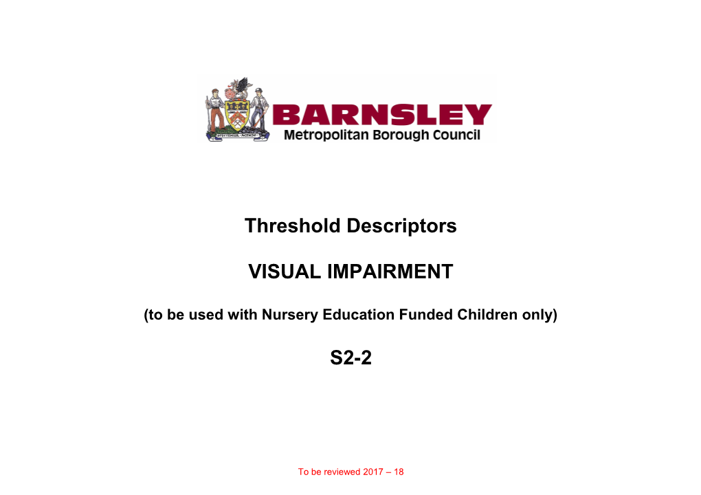 To Be Used with Nursery Education Funded Children Only