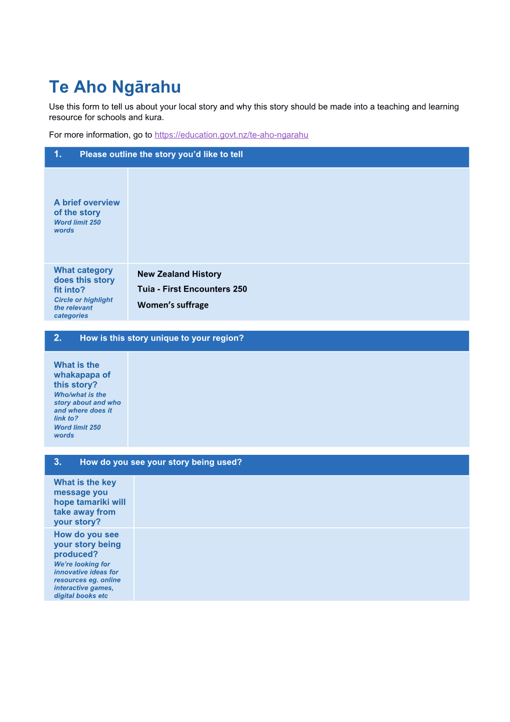 Use This Form To Tell Us About Your Local Story And Why This Story Should Be Made Into Docslib