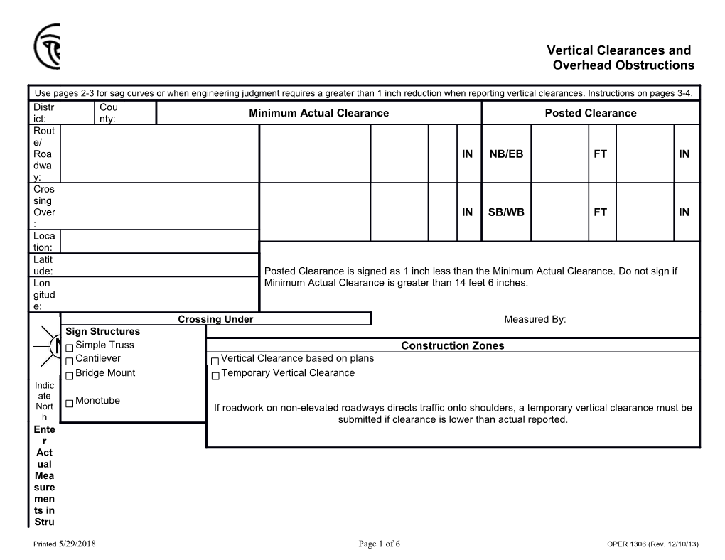 Vertical Clearances and Overhead Obstructions s1 DocsLib