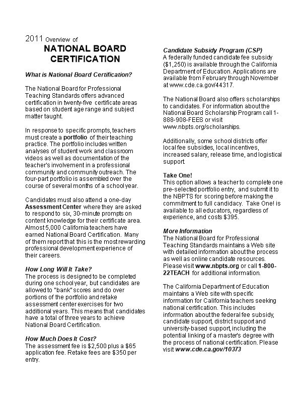 What Is National Board Certification?